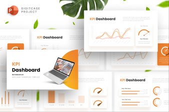 Basic Orange KPI Dashboard - PowerPoint Template